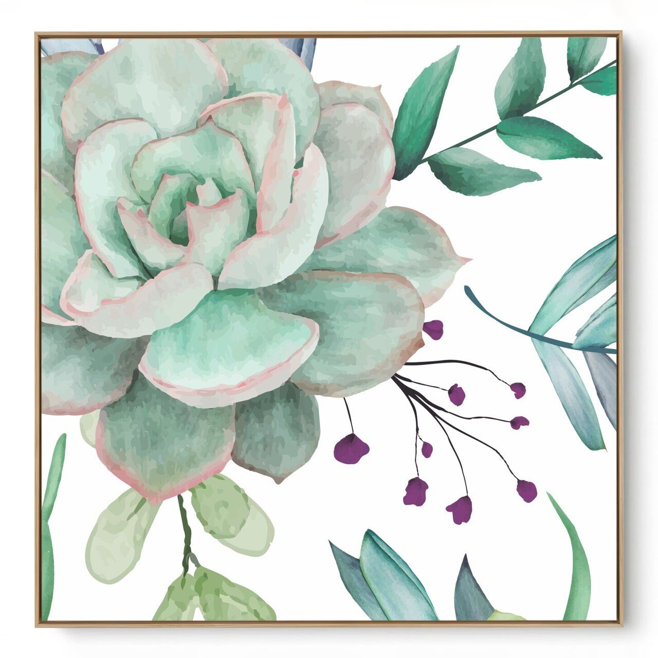 Quadro Decorativo Suculenta Aqua I