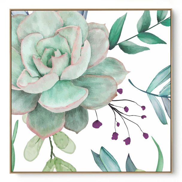 Quadro Decorativo Suculenta Aqua I
