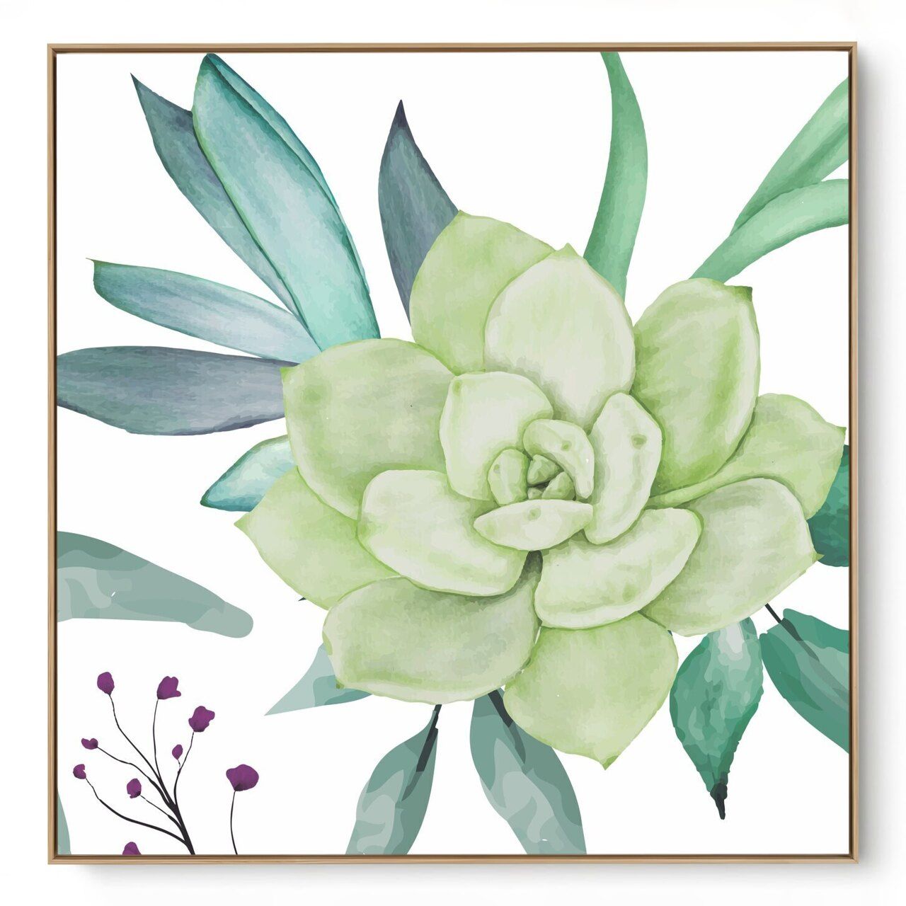 Quadro Decorativo Suculenta Aqua II