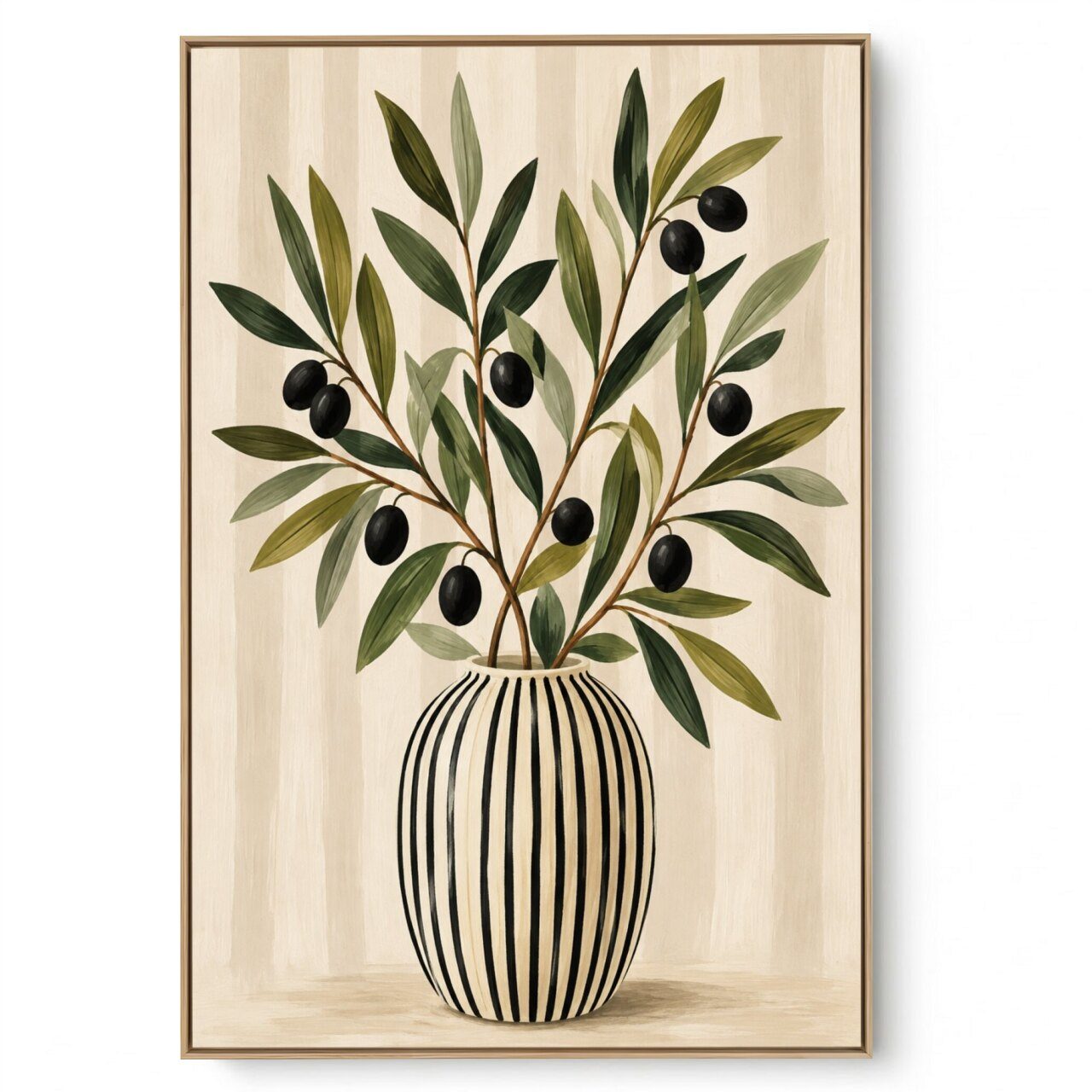Quadro Decorativo Vaso Azeitona 