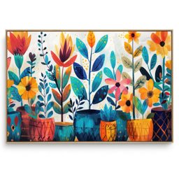 Quadro Decorativo Vasinhos Coloridos