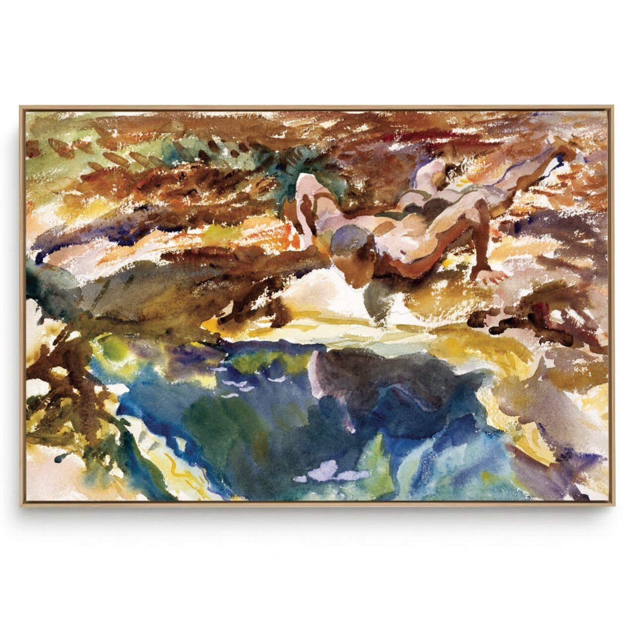 Quadro Decorativo Reprodução Pintores - John Singer - Man And Pool 1917 