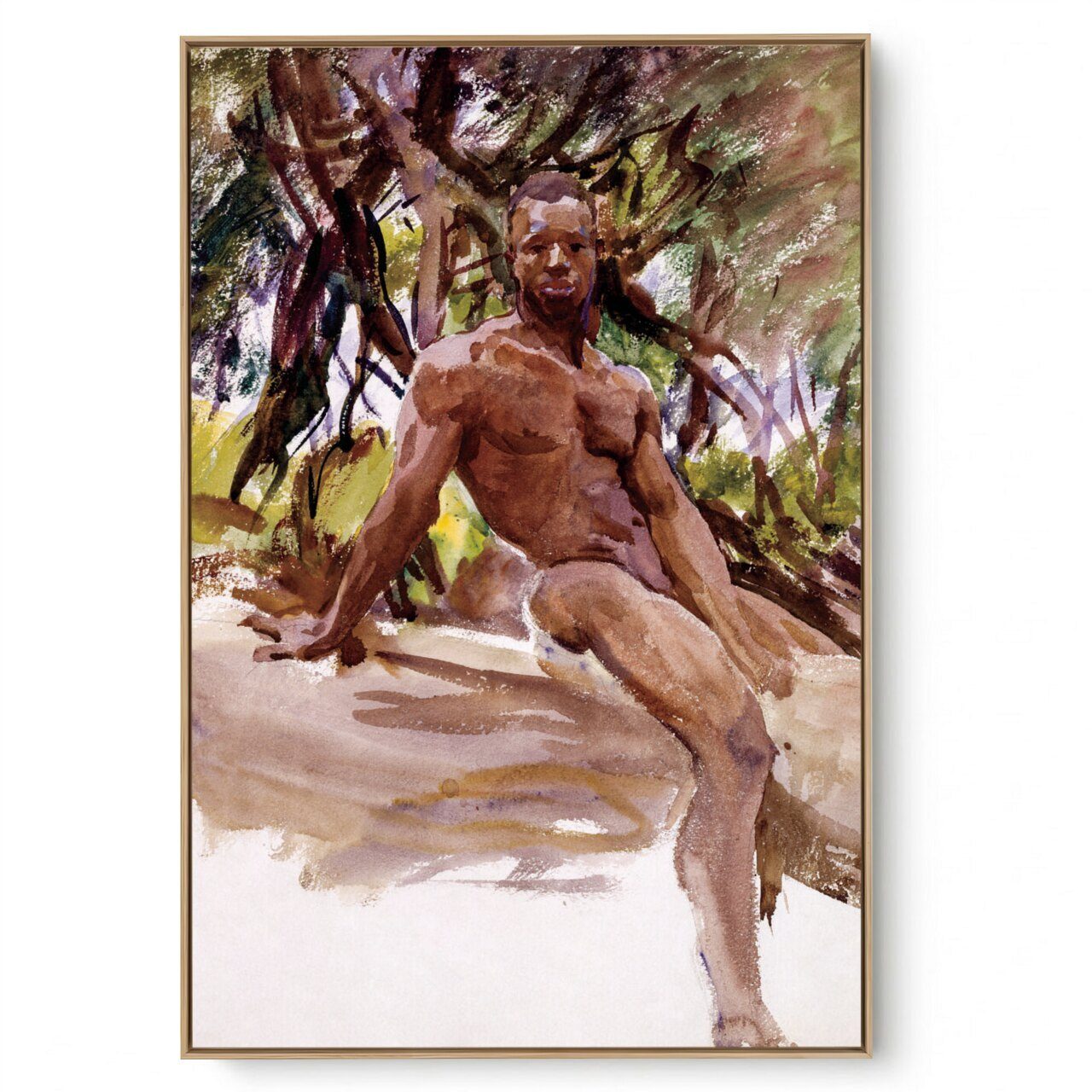 Quadro Decorativo Reprodução Pintores - John Singer -  Man And Trees 1917