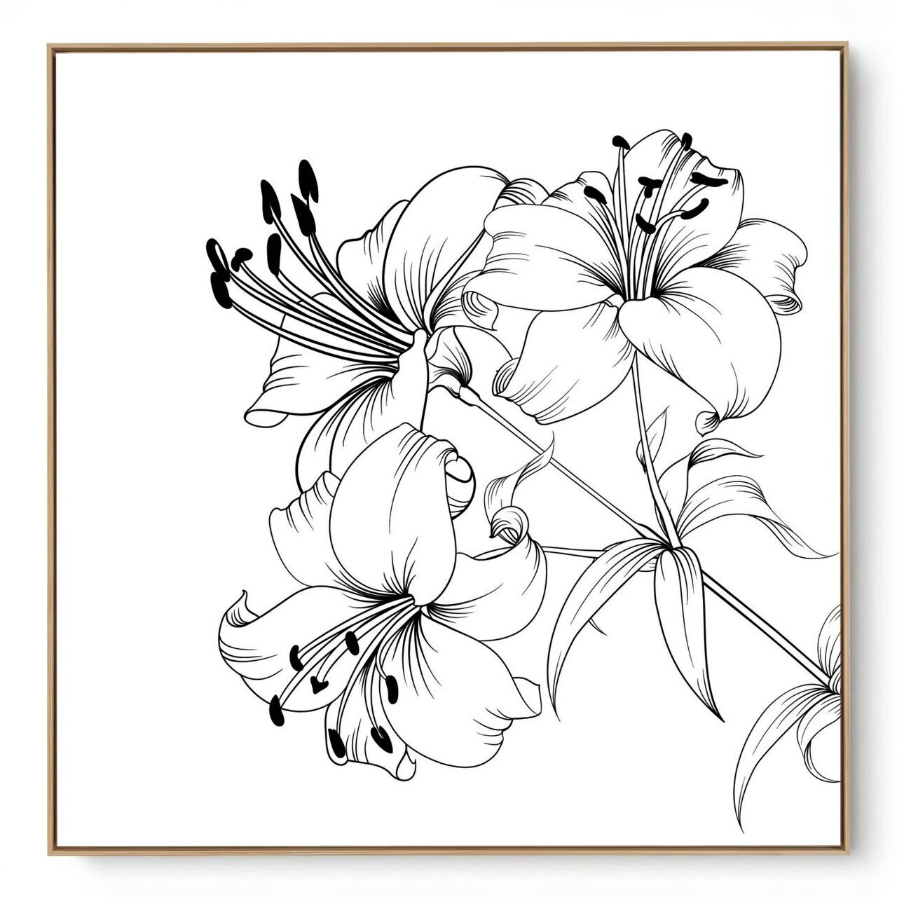 Quadro Decorativo Lírio P e B