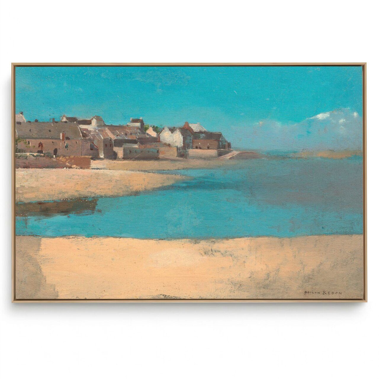 Quadro Decorativo Reprodução Pintores -  Odilon Redon - Aldeia Á Beira-Mar Na Bretanha 1880