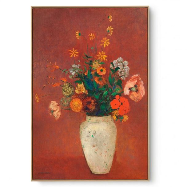 Quadro Pintores Famosos - Odilon Redon - Buquê Em Um Vaso Chinês 1914