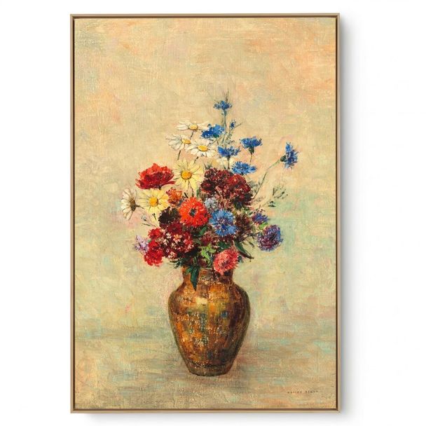 Quadro Decorativo Reprodução Pintores - Odilon Redon - Flores Em Um Vaso 1910