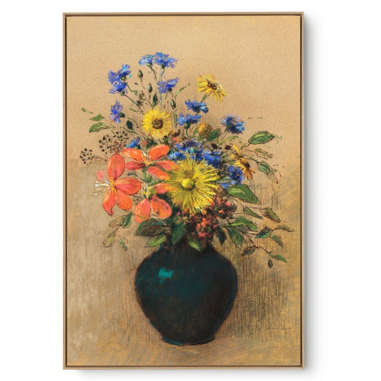 Quadro Decorativo Reprodução Pintores - Odilon Redon - Flores Silvestres 1905