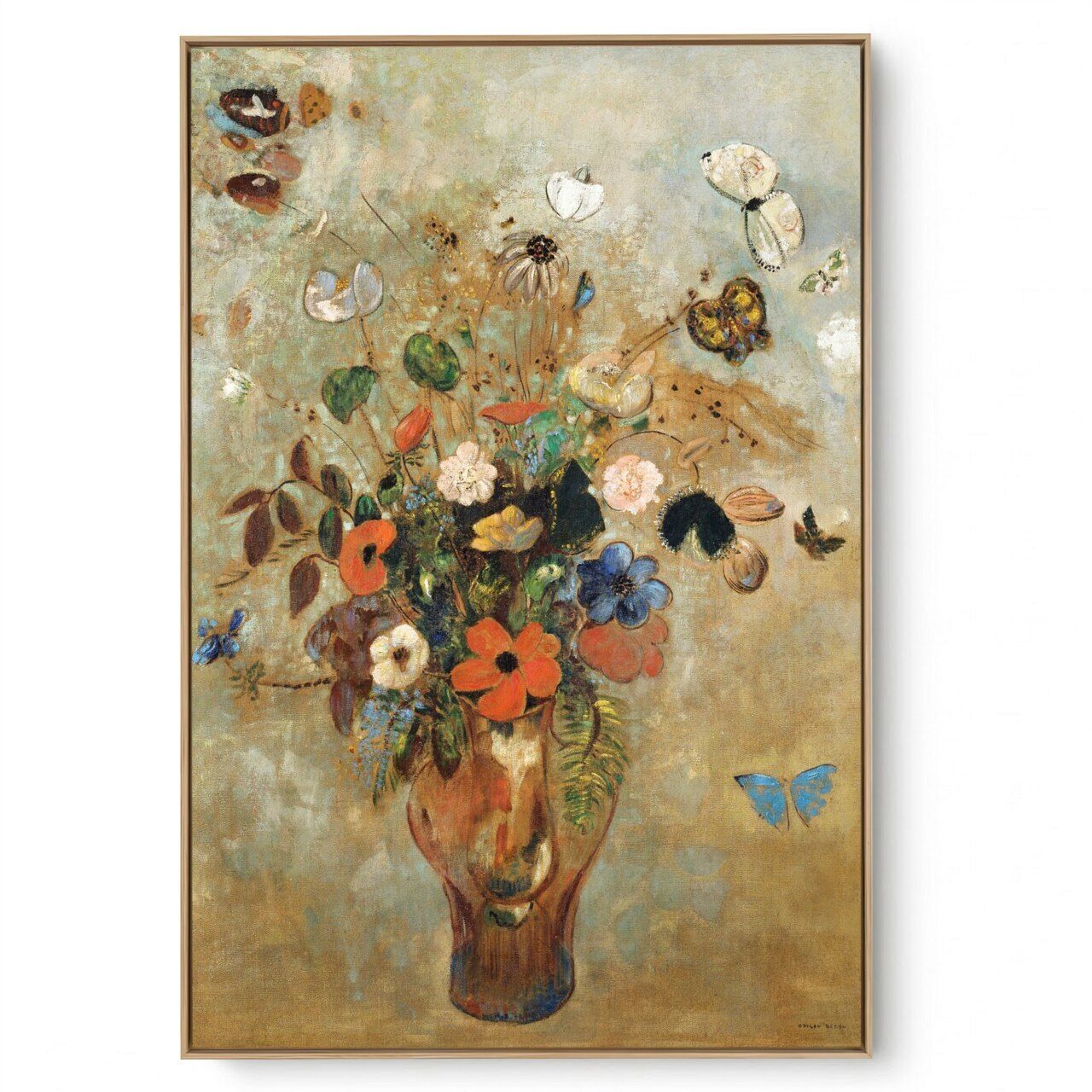 Quadro Decorativo Reprodução Pintores - Odilon Redon - Natureza Morta com Flores 1905