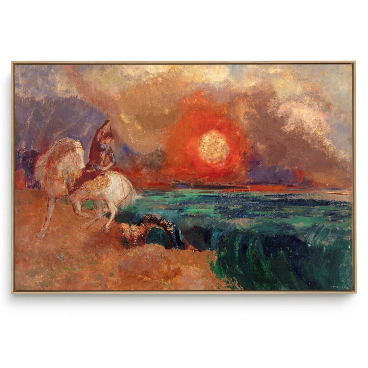 Quadro Decorativo Reprodução Pintores - Odilon Redon - São Jorge E O Dragão 1910