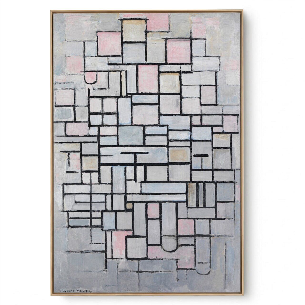 Quadro Decorativo Reprodução Pintores - Piet Mondrian - Composição IV 1914