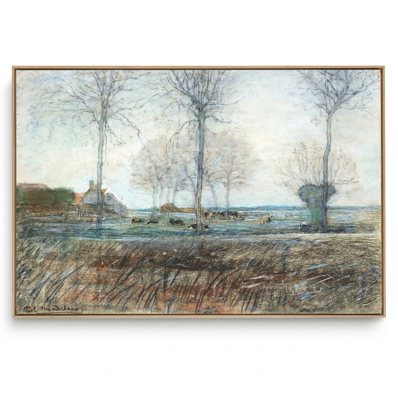 Quadro Decorativo Reprodução Pintores - Piet Mondrian - Cenário a Fazenda 1907