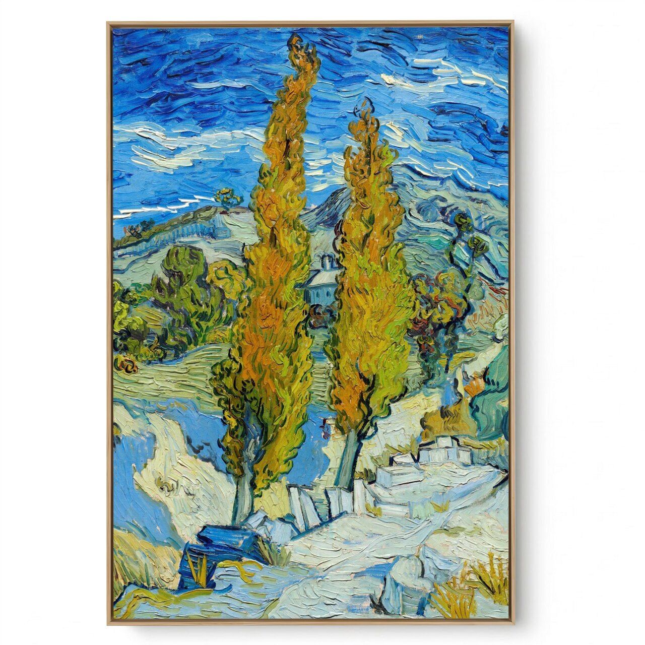 Quadro Decorativo Reprodução Pintores - Van Gogh - Os Álamos em Saint Remy 1889