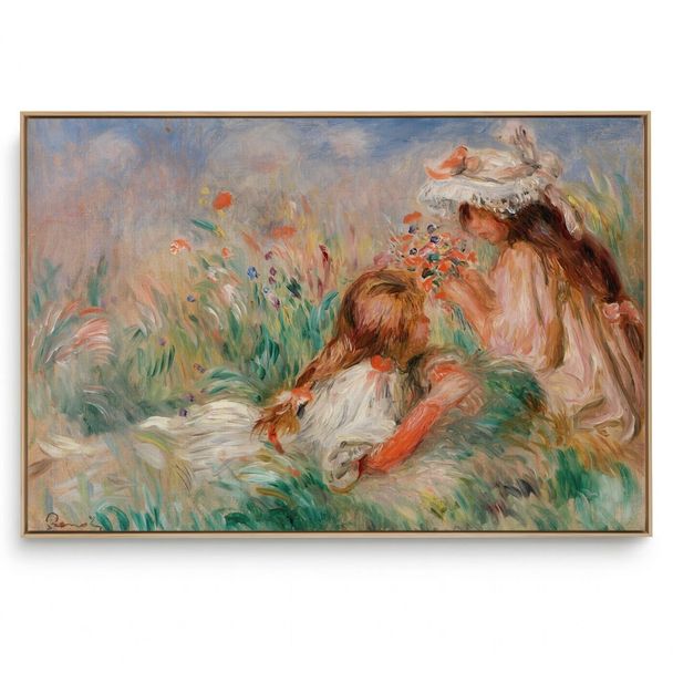 Quadro Decorativo Reprodução Pintores - Renoir - Meninas Na Grama