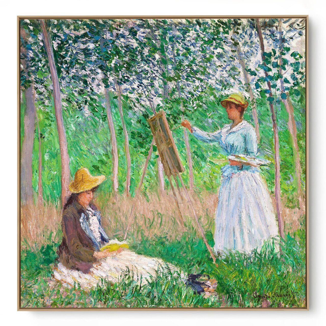 Quadro Decorativo Reprodução Pintores - Claude Monet - Na Floresta em Giverny
