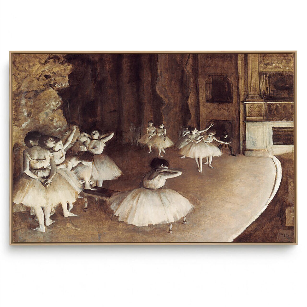Quadro Decorativo Reprodução Pintores - Edgar Degas - Ensaio de ballet no palco