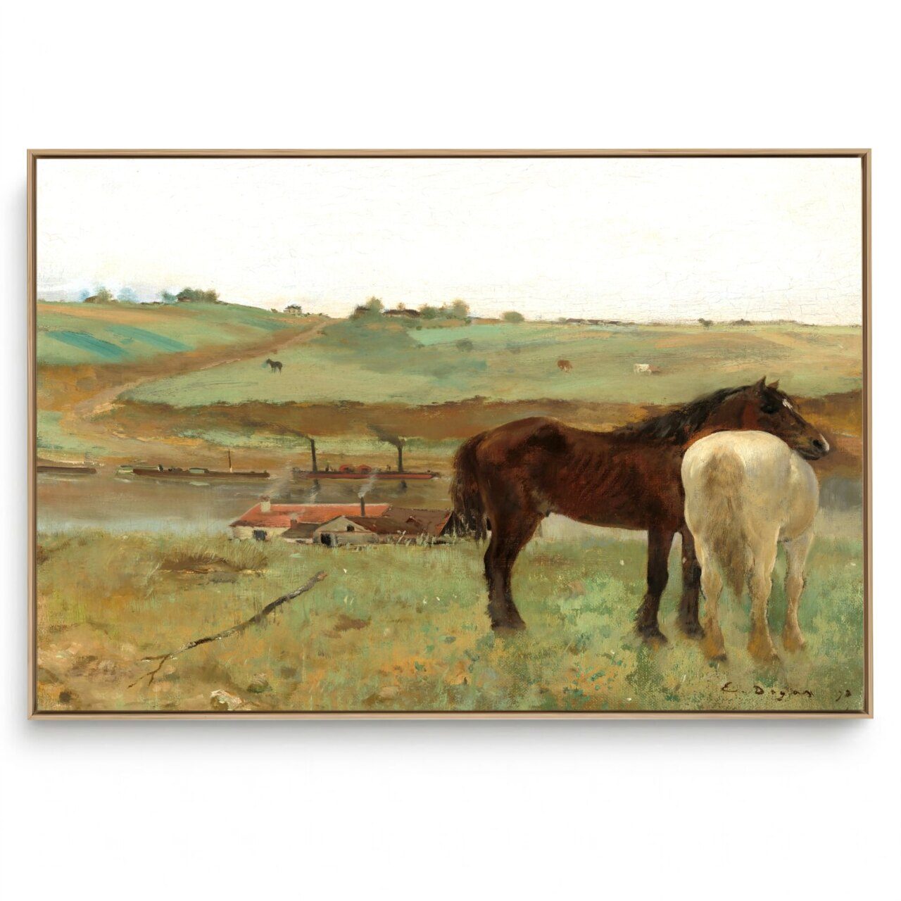 Quadro Decorativo Reprodução Pintores - Edgar Degas - Horses in a Meadow