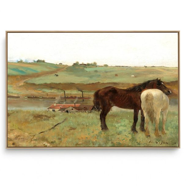 Quadro Decorativo Reprodução Pintores - Edgar Degas - Horses in a Meadow