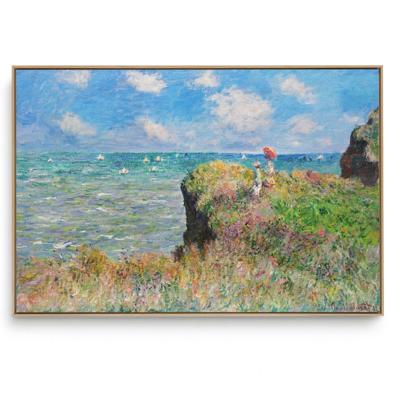 Quadro Decorativo Reprodução Pintores - Claude Monet - Caminhada do penhasco em Pourville