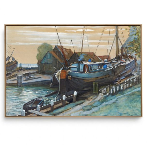 Quadro Decorativo Reprodução Pintores - Piet Mondrian - Drydock em Durgerdam 1899