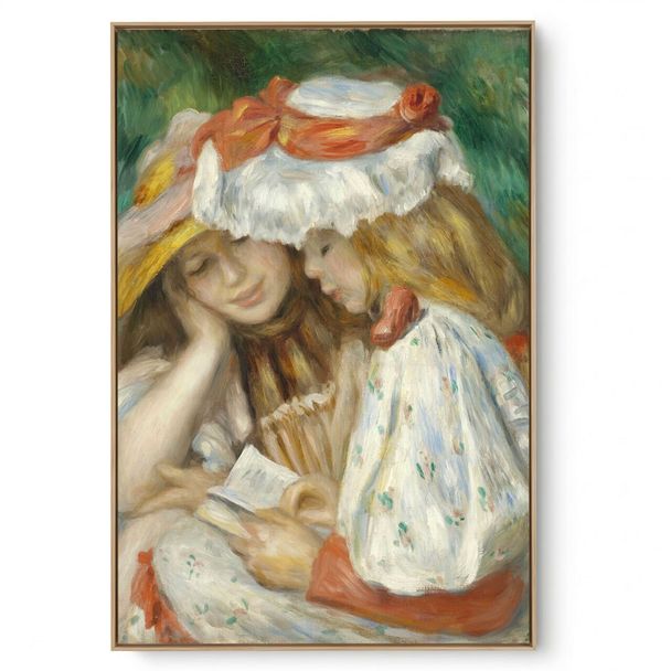 Quadro Decorativo Reprodução Pintores - RENOIR - Duas Meninas Lendo
