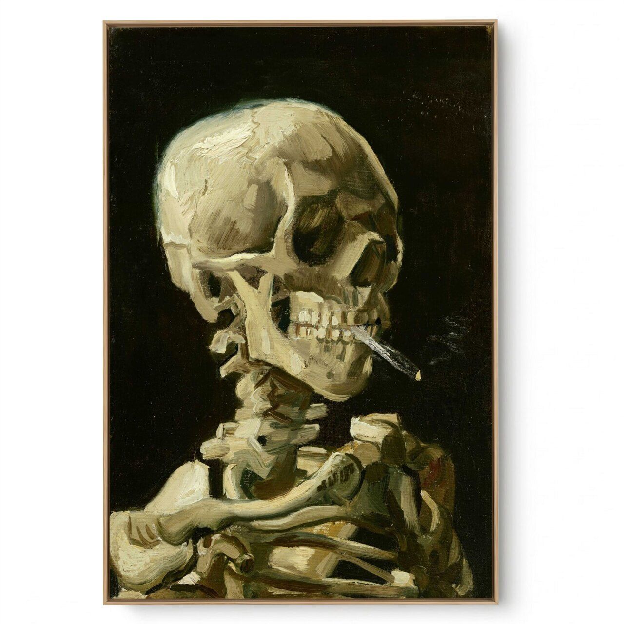 Quadro Decorativo Reprodução Pintores - Van Gogh - Caveira 