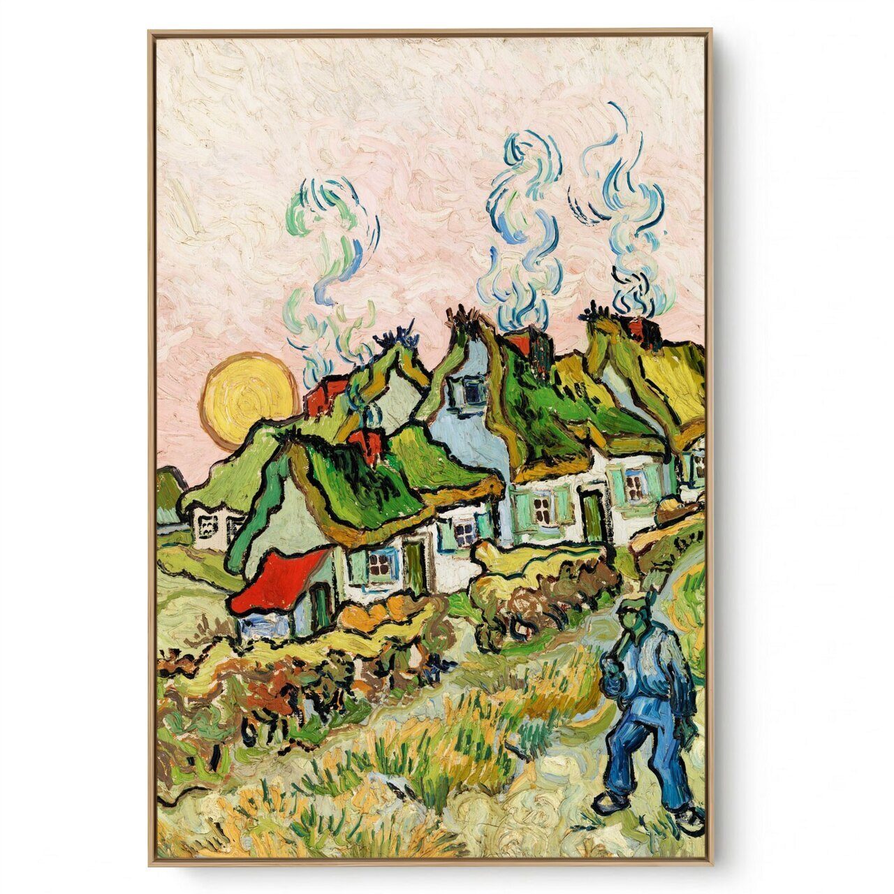 Quadro Decorativo Reprodução Pintores Van Gogh Casas e Figura 1890