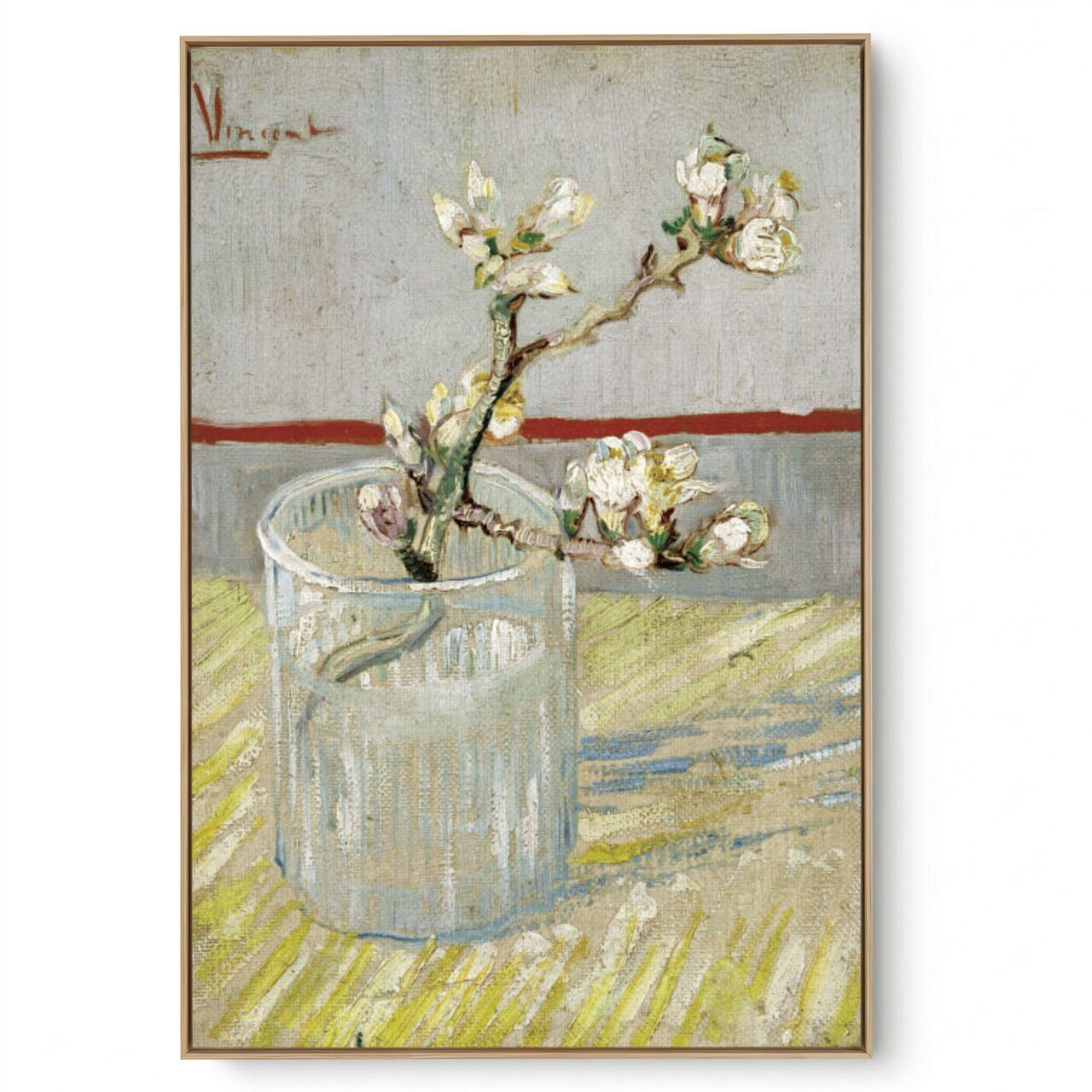 Quadro Decorativo Reprodução Pintores - Vincent Van Gogh - Sprig Of Flowering Almond In A Glass