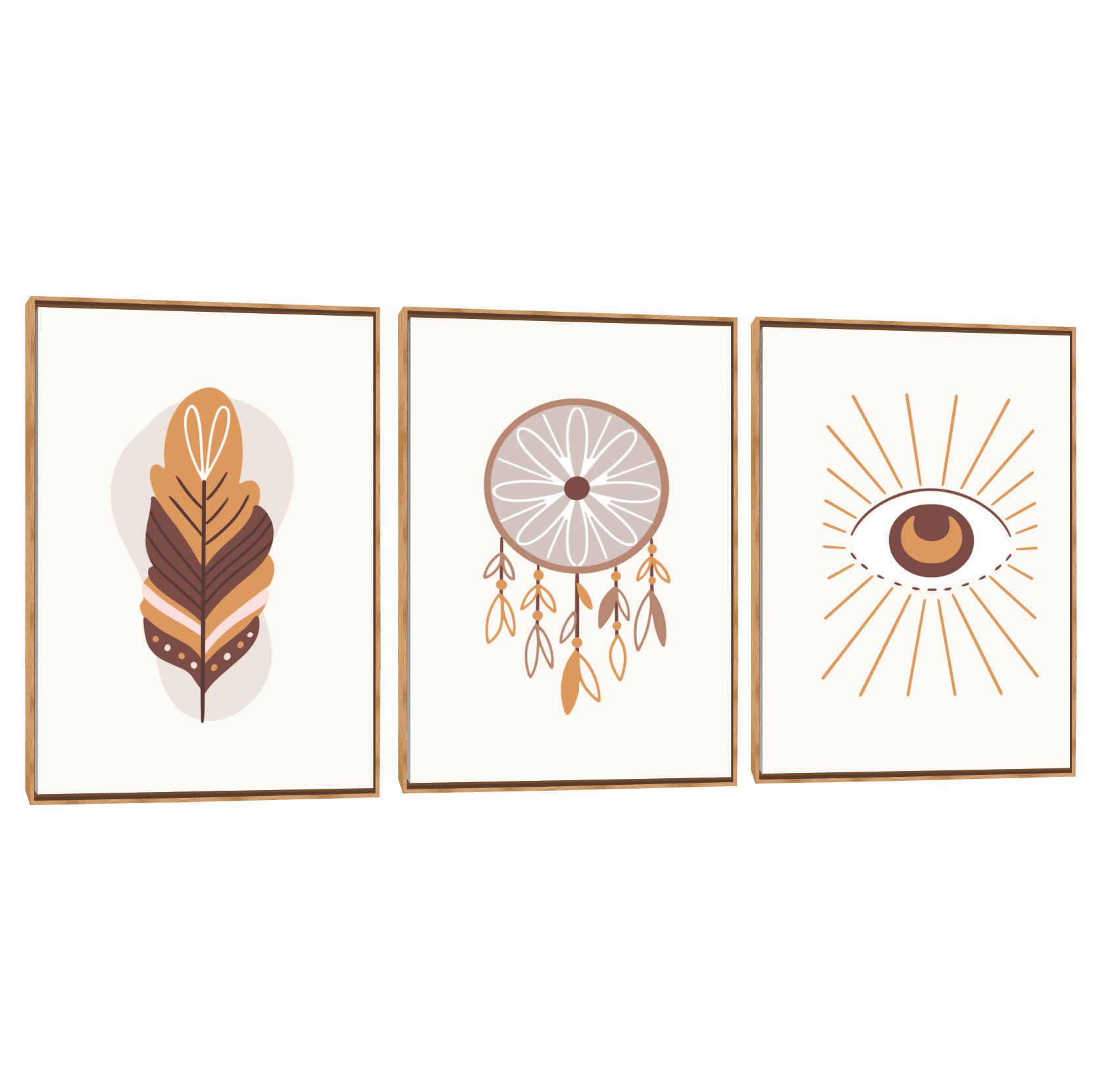 Quadro Decorativo Composição Trio Boho 