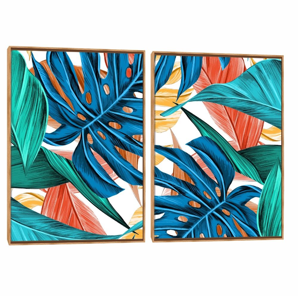 Quadro Decorativo Composição Duplo Botânico