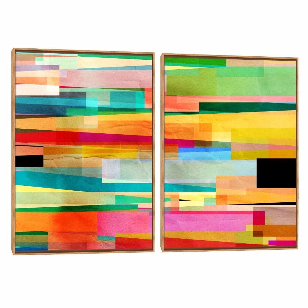 Quadro Decorativo Composição Duplo Filete de Cores