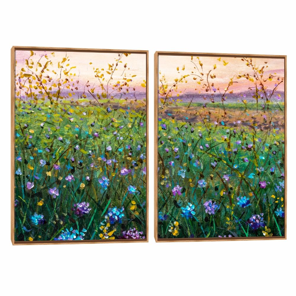 Quadro Decorativo Composição Duplo Gramado Florido