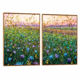 Quadro Decorativo Composição Duplo Gramado Florido