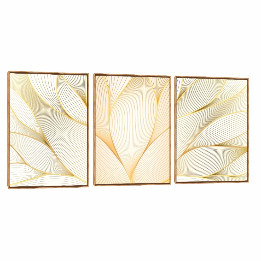 Quadro Decorativo Composição Trio Lótus Luz