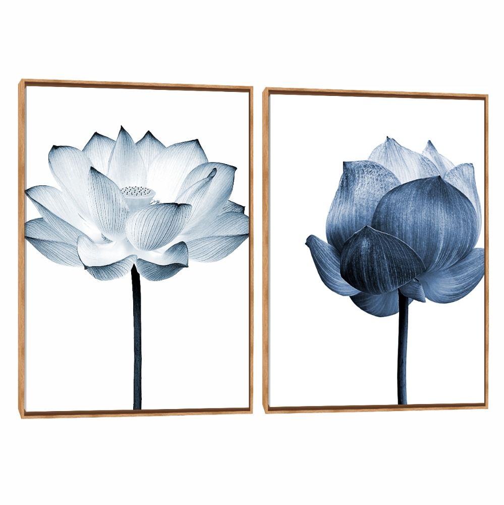 Quadro Decorativo Composição Duplo Lótus AZ