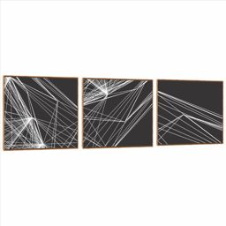 Quadro Decorativo Composição Trio Linhas Retas