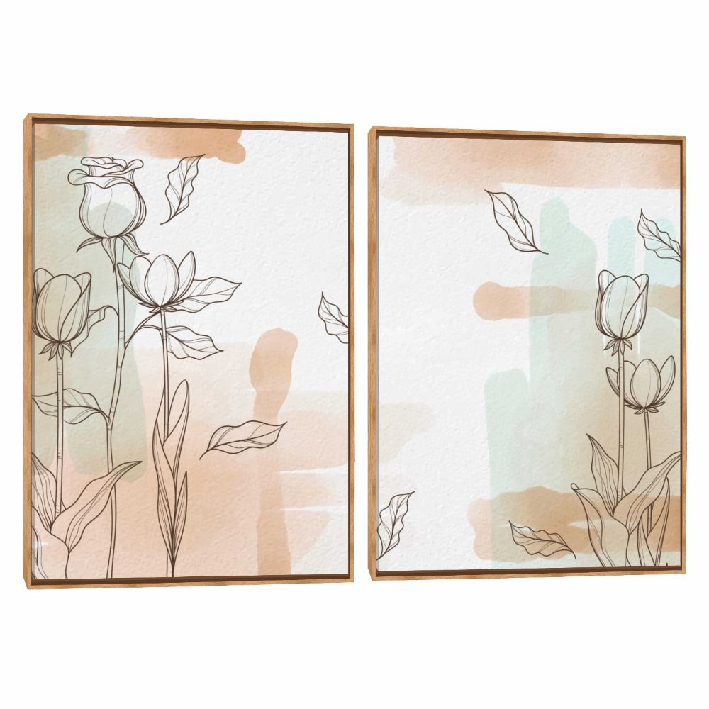 Quadro Decorativo Duplo Aquarela Suave