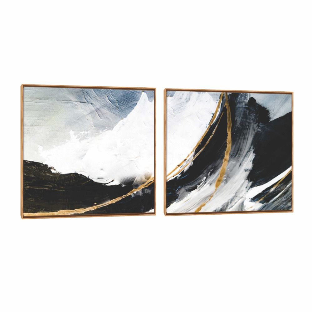 Quadro Decorativo Abstrato Composição Duplo Arco Line
