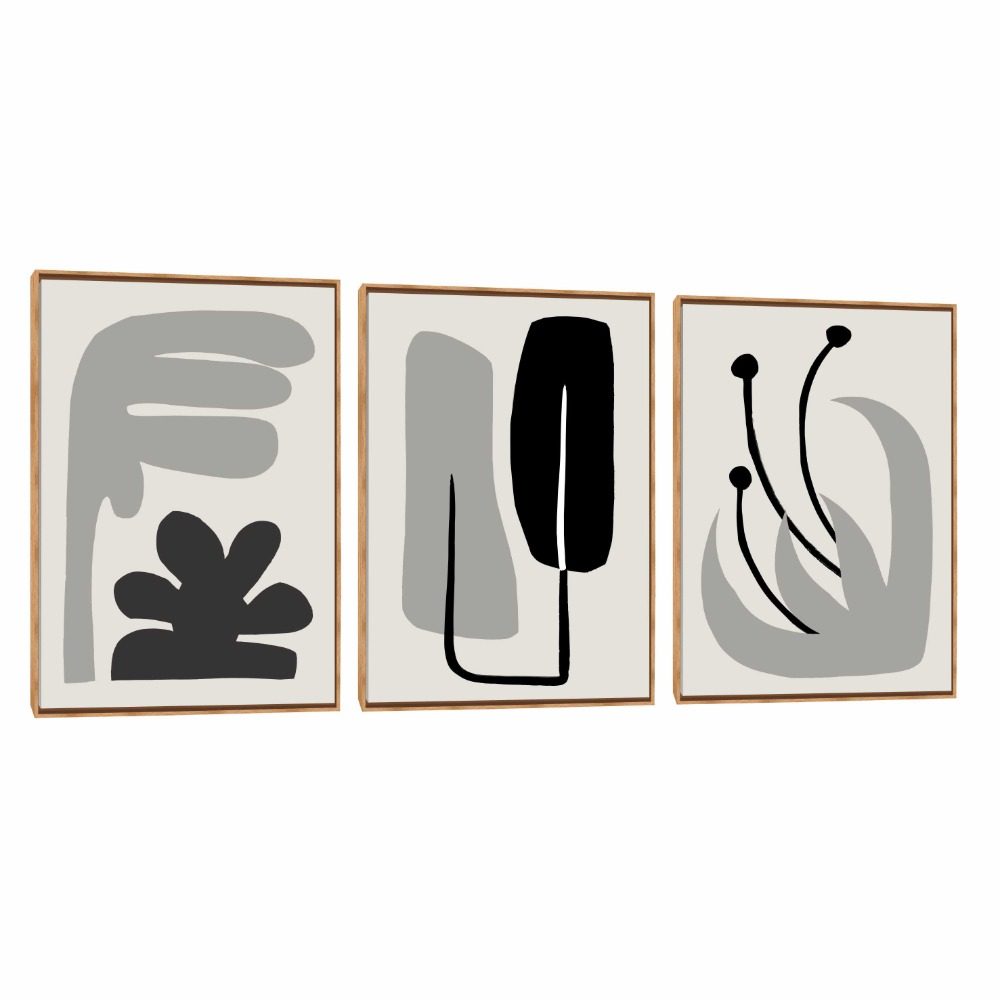 Quadro  Composição Trio Abstrato Flory