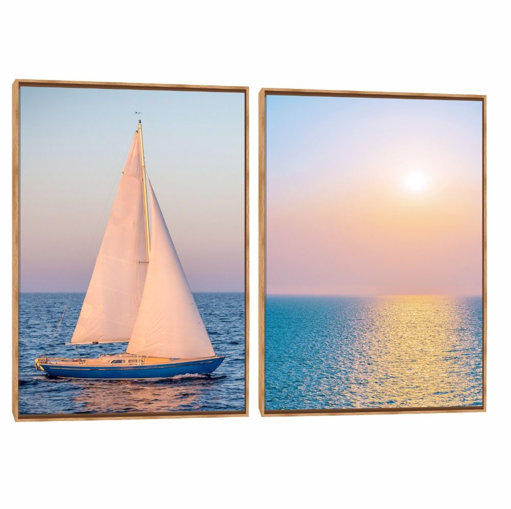 Quadro Decorativo Composição Duplo Tarde e Mar