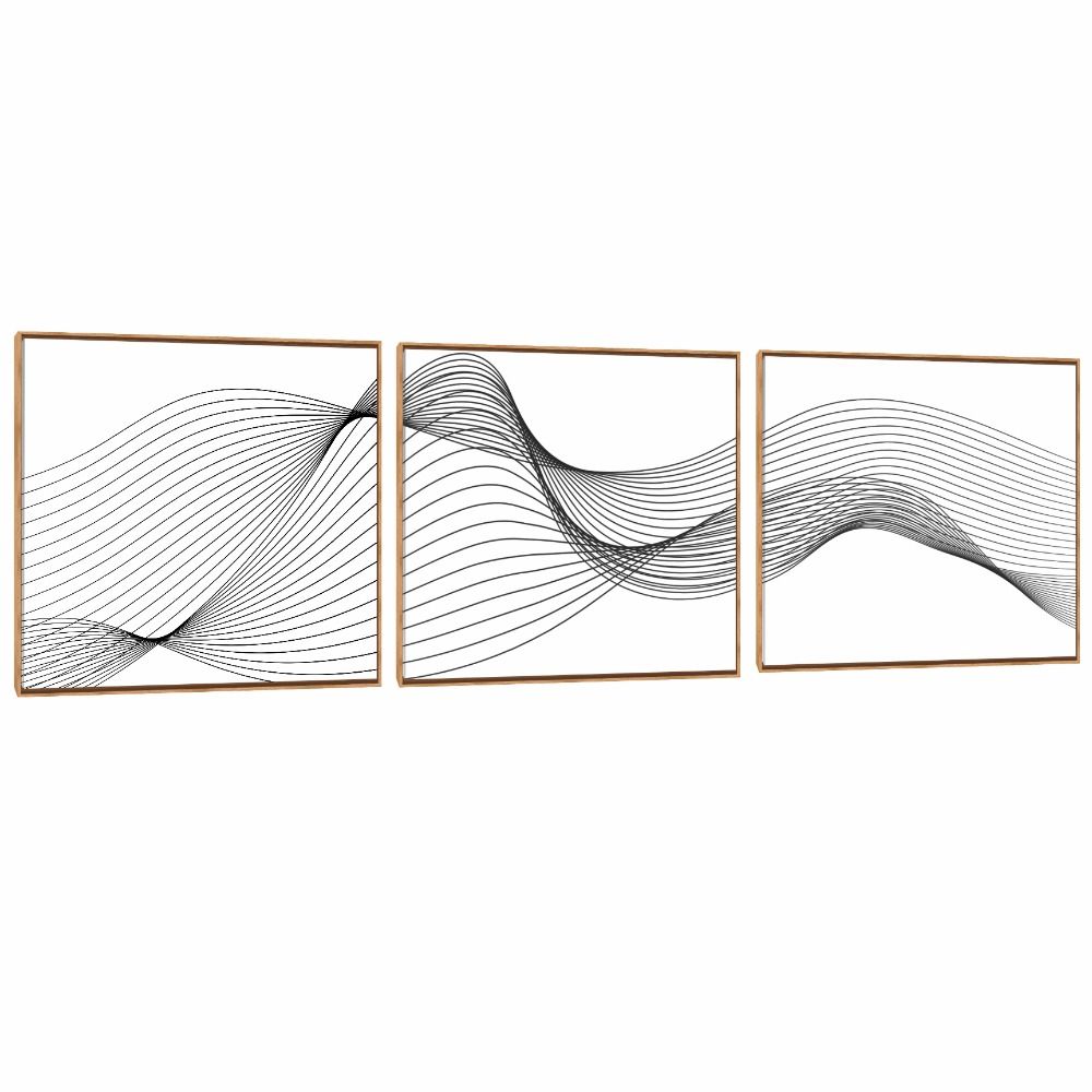 Quadro Decorativo Composição Trio Line Suave
