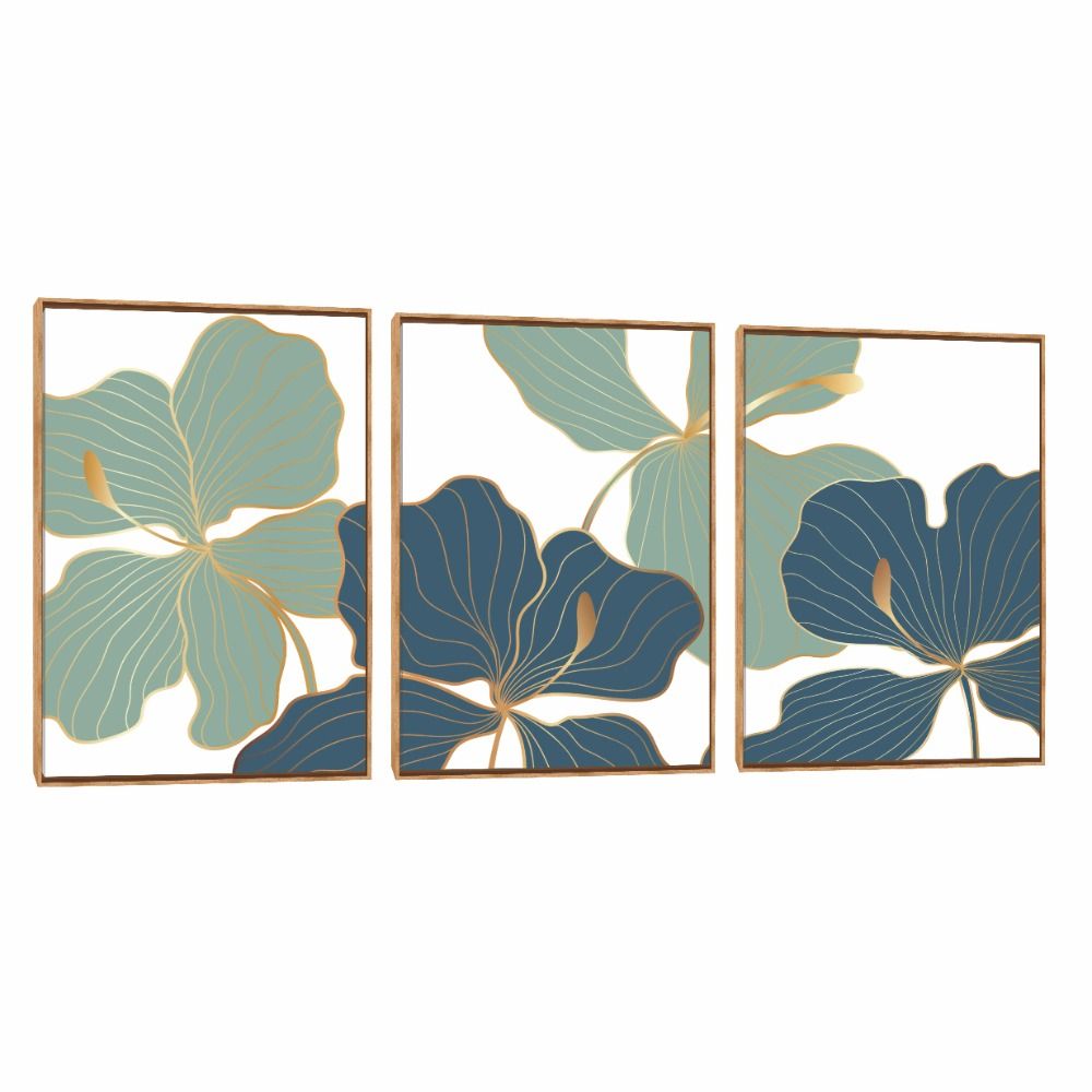 Quadro Decorativo Composição Trio Iris Az