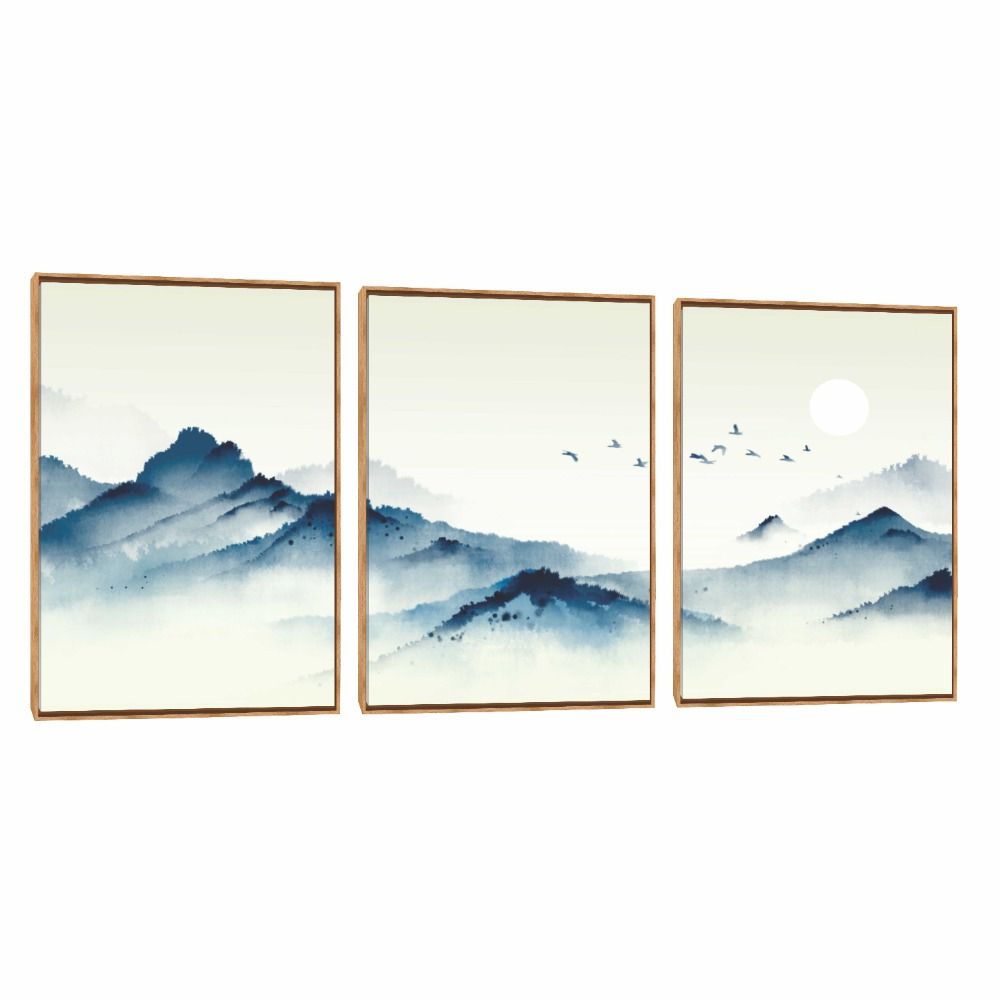 Quadro Decorativo Composição Trio Montanha Minimalista