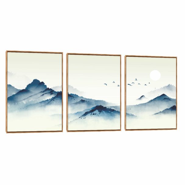 Quadro Decorativo Composição Trio Montanha Minimalista