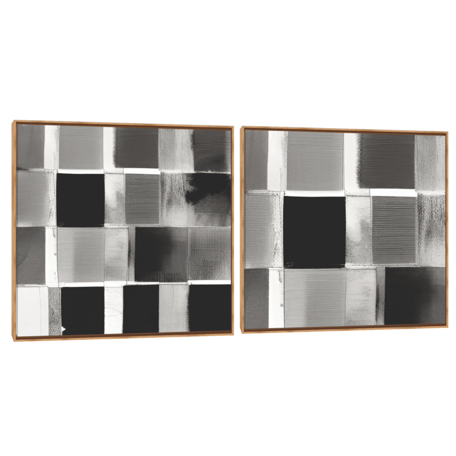 Quadro Decorativo Composição Duplo Abstrato Cubos