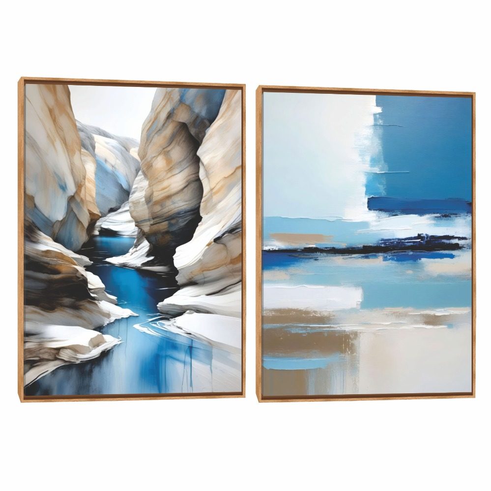 Quadro  Composição Duplo Abstrato  Encosta