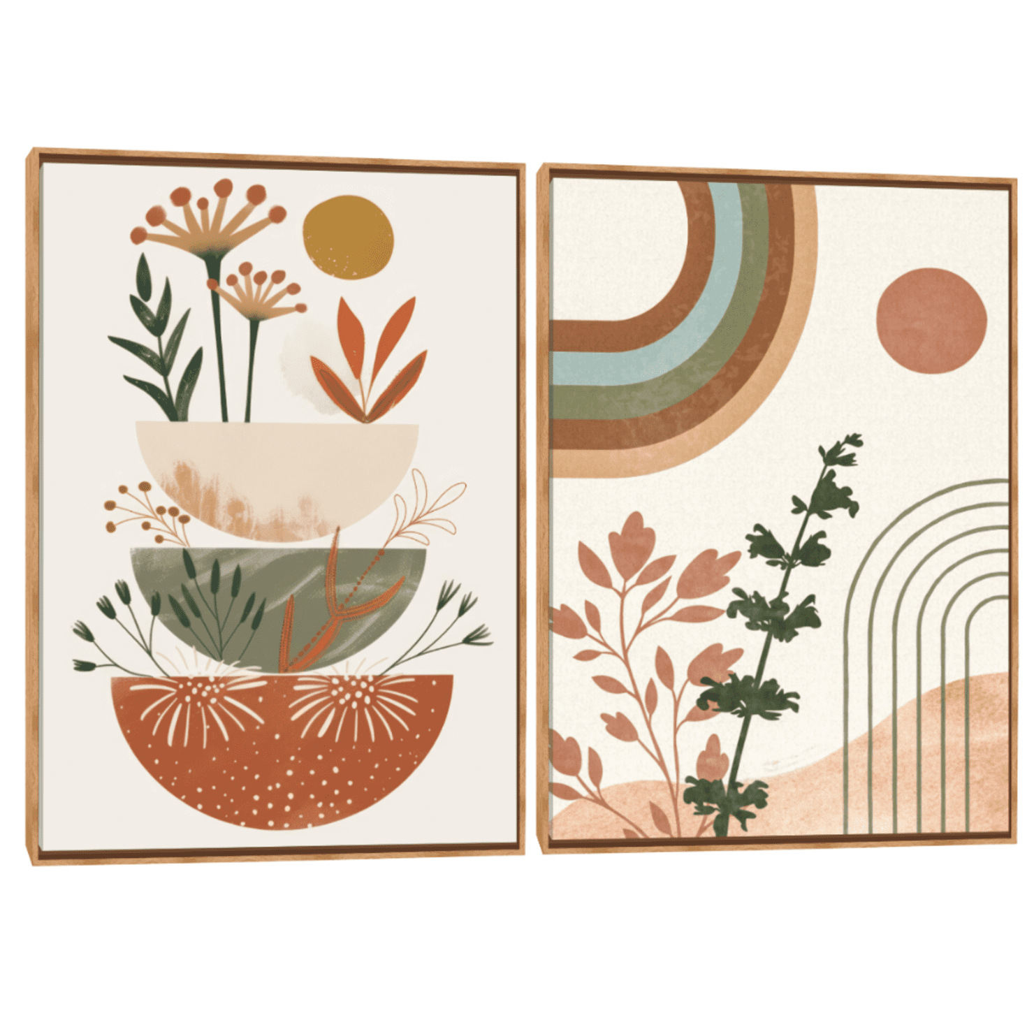 Quadro Decorativo Composição Duplo Abstrato Boho I