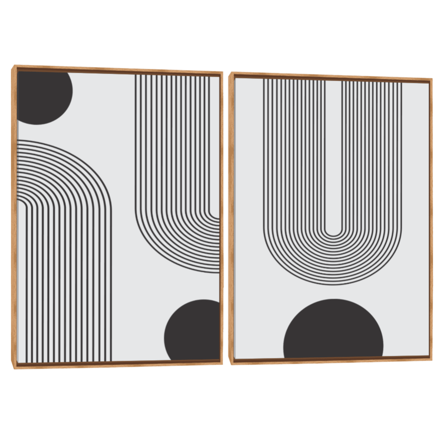 Quadro Decorativo Composição Duplo Abstrato Clássico III