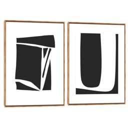 Quadro Decorativo Composição Duplo Abstrato Contemporâneo