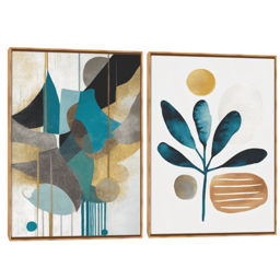 Quadro Decorativo Composição Duplo Abstrato Orgânico I